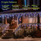 Christmas Lights Outdoor 13.8ft 218 LED Connectable String Lights with 11 Drops, Window Curtain Fairy Light with, alternate