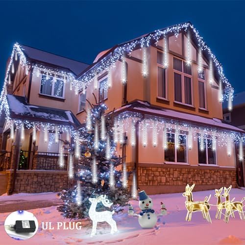 Christmas Lights Outdoor 16 Tubes 384 LEDs Meteor Shower Lights, alternate view 6