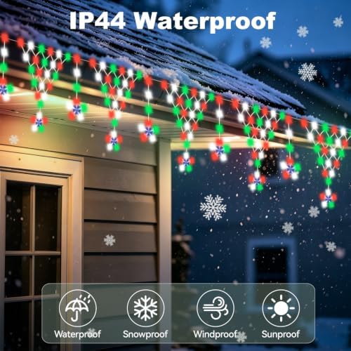 Christmas Lights Outdoor, 218 LED Christmas String Lights, 13.8ft Outdoor Christmas Decorations with 8 Light, alternate view