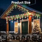 Christmas Lights Outdoor, 218 LED Christmas String Lights, 13.8ft Outdoor Christmas Decorations with 8 Light, alternate view
