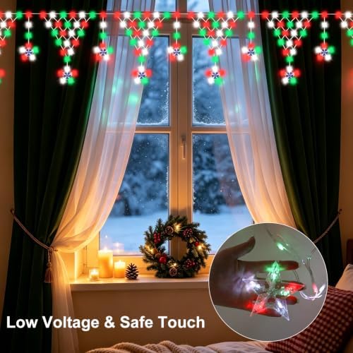 Christmas Lights Outdoor, 218 LED Christmas String Lights, 13.8ft Outdoor Christmas Decorations with 8 Light, alternate view