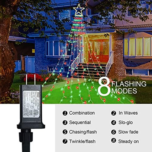 Christmas Lights Outdoor, 320 LED 8 Light Modes Outdoor Christmas Decorations, Plug-in Waterproof Christmas, alternate view 2