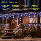 Christmas Lights Outdoor Decorations 13.8ft 200 LED Christmas Lights with 11 Stars, Dimmable Curtain Fairy Light, alternate