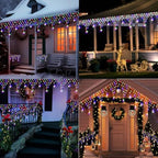 Christmas Lights Outdoor Decorations 13.8ft 200 LED Christmas Lights with 11 Stars, Dimmable Curtain Fairy Light, alternate