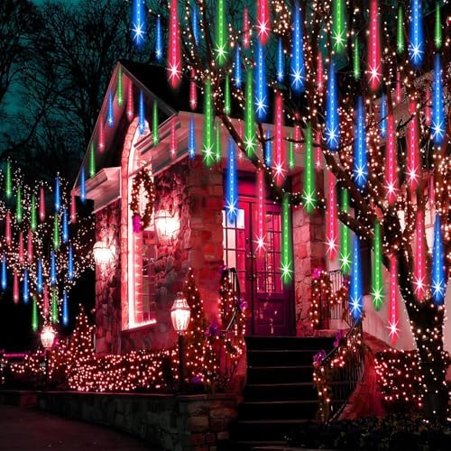 Christmas Lights Outdoor UL Certified 24 Tubes 576 LEDs (Equivalent to 3 Sets of 8 Tubes) Meteor Shower Light, alternate view