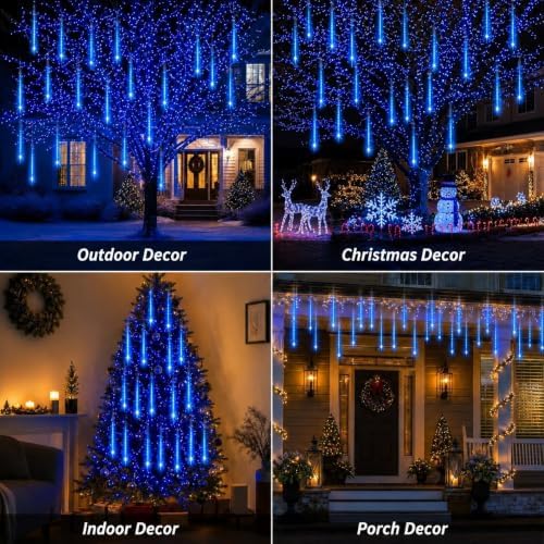 Christmas Lights Outdoor, UL Certified Meteor Shower Lights Blue in Blue, alternate view 3