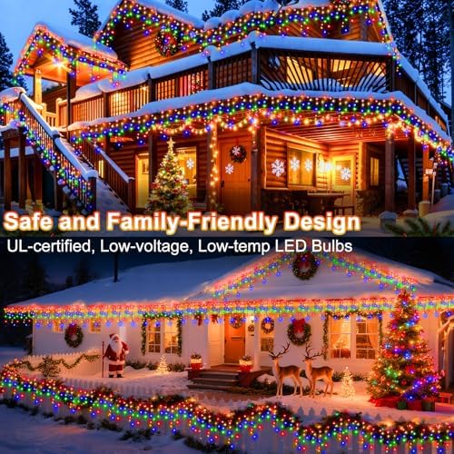 Christmas Lights Outside Decor 33FT 400 LED Indoor Light Connectable, alternate view 4