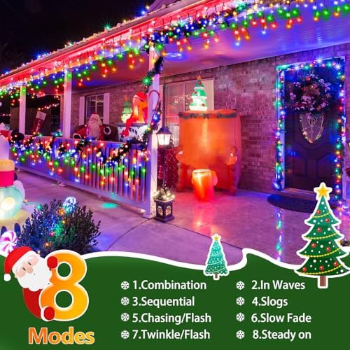 Christmas Lights Outside Decor 33FT 400 LED Indoor Light Connectable, alternate view 6