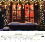 Christmas Lights Window Curtain Fairy Light with 8 Modes for Garden Eaves Wedding Party Holiday Christmas, alternate view 2