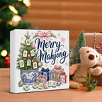 Christmas Mahjong Decor, Chinoiserie Christmas Tree Wooden Sign Decorations, alternate view 5