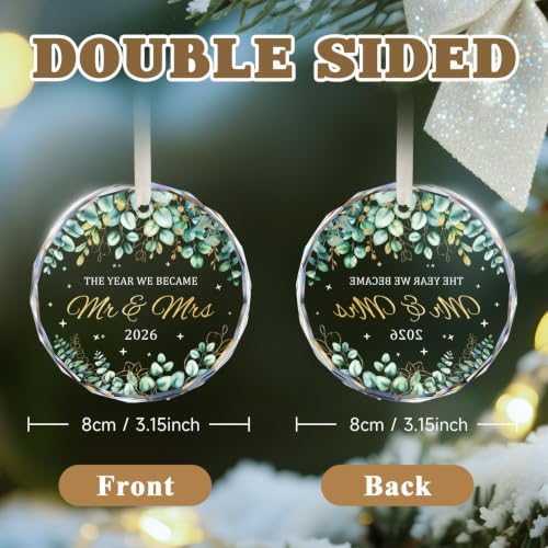 Christmas Married Ornament 2026, Wedding Gift for Couple, Mr and Mrs Marriage Gifts for Newlyweds, Bridal Shower, alternate