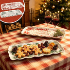 Christmas Melamine Serving Trays Set of 2, 15.5x8 in Scalloped Platters in North Pole Red & Green, alternate view 5
