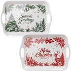 Christmas Melamine Serving Trays with Handles, 16 x 11.4 in, Set of 2 in Christmas Eve & Morning