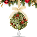 Christmas Mistletoe Decoration Artificial Mistletoe Hanging Crystal Ornament Kissing Ball with Berry Bow for