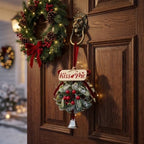Christmas Mistletoe Decoration Artificial Mistletoe Hanging Ornament Kissing Ball with Berry Bow Silver Bell, alternate view