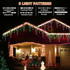Christmas Net Lights, 13.8 ft 218 LED Outdoor Christmas Decorations Star Curtain Fairy Lights with 11 Drops, alternate view 4