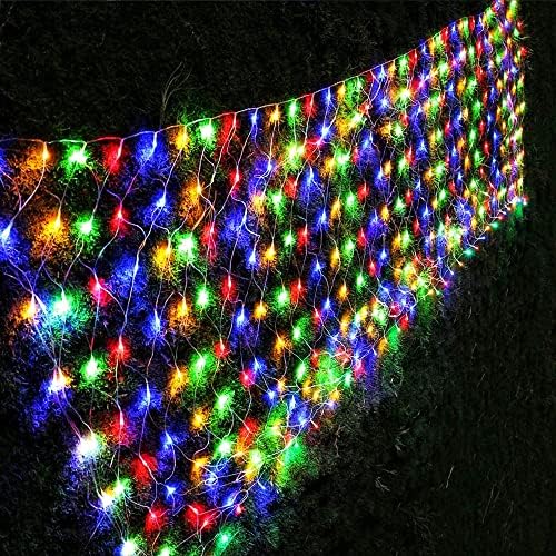 Christmas Net Lights, 360 LED 12ft x 5ft Connectable Mesh Fairy String Lights,8 Modes Low Voltage Safe Adaptor
