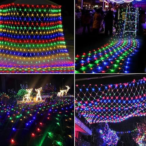 Christmas Net Lights, 360 LED 12ft x 5ft Connectable Mesh Fairy String Lights,8 Modes Low Voltage Safe Adaptor, alternate