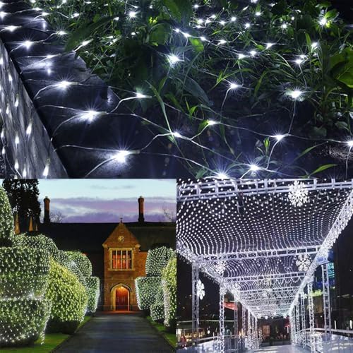 Christmas Net Lights, 360 LED 12ft x 5ft Connectable Mesh Fairy String Lights, 8 Modes Low Voltage Safe Adaptor, alternate