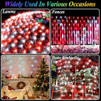 Christmas Net Lights Red & White, 14.8ft x 5ft 300LED Mesh Lights Outdoor Green Wire 8 Modes Timer, Waterproof, alternate