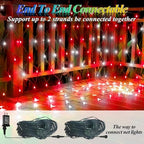 Christmas Net Lights Red & White, 14.8ft x 5ft 300LED Mesh Lights Outdoor Green Wire 8 Modes Timer, Waterproof, alternate