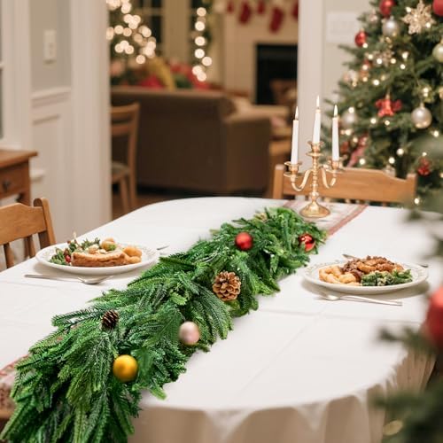 Christmas Norfolk Pine Garland: 6 FT Artificial Realistic Garland, alternate view 4