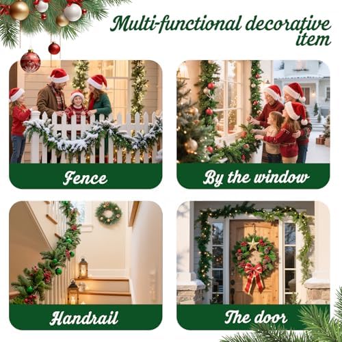 Christmas Norfolk Pine Garland: 6 FT Artificial Realistic Garland, alternate view 5