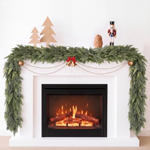 Christmas Norfolk Pine Garland: 9 FT Artificial Cedar Garland in Cedar Garland 9 Ft