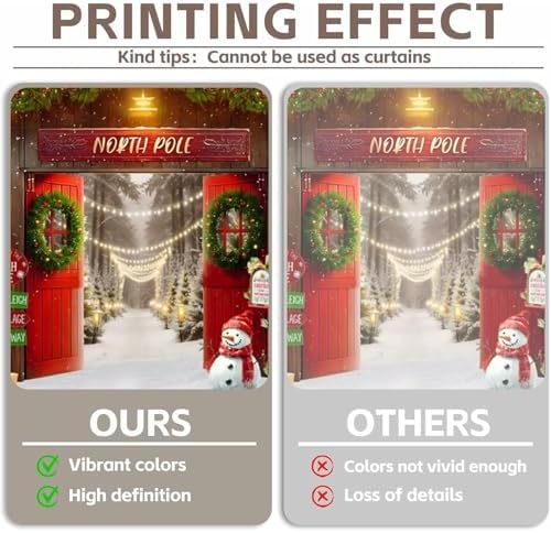 Christmas North Pole Barn Door Backdrop for Photography 10x8ft in 10x8ft, alternate view 3