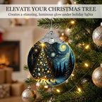 Christmas Ornament, Starry Night Holiday Ornament 2026, Blue & White Winter Tree Ornament, Unique Keepsake Xmas, alternate