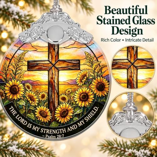Christmas Ornaments 2026, Stained Glass Religious Christmas Ornament, alternate view 3
