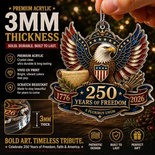 Christmas Ornaments, 250 Anniversary USA Merchandise, Christmas Decorations, 250 Anniversary Christmas Ornament, alternate