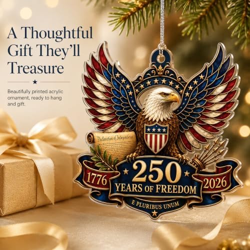 Christmas Ornaments, 250 Anniversary USA Merchandise, Christmas Decorations, 250 Anniversary Christmas Ornament, alternate