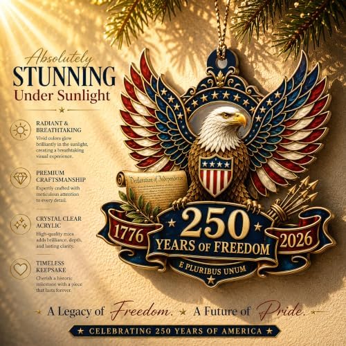 Christmas Ornaments, 250 Anniversary USA Merchandise, Christmas Decorations, 250 Anniversary Christmas Ornament, alternate