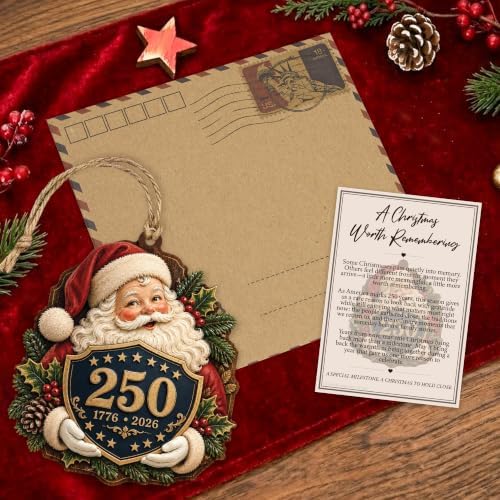 Christmas Ornaments, 250 Anniversary USA Merchandise, Christmas Ornament 2026 in Santa250, alternate view 5