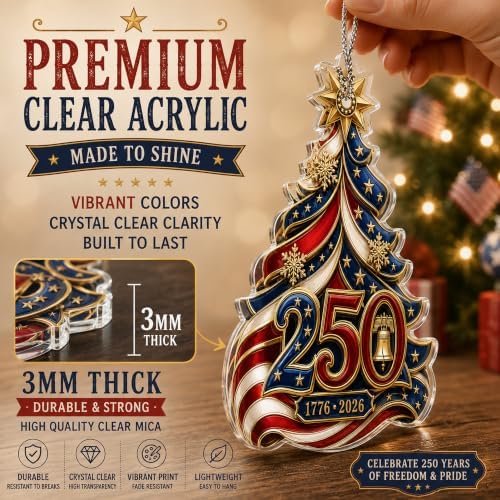 Christmas Ornaments, Christmas Decorations, Christmas Stockings, 250 Anniversary USA Merchandise, Christmas Tree, alternate