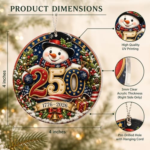Christmas Ornaments, Snowman Decor, 2026 Christmas Ornaments, alternate view 2