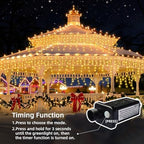 Christmas Outdoor Icicle Lights - 200 LED 21+16 FT 8 Modes Curtain Fairy String Light Plug in, Waterproof for, alternate view