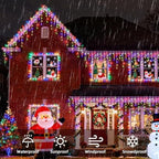 Christmas Outdoor Icicle Lights - 480 LED 66+33 FT 8 Modes Curtain Fairy String Light Plug in, Waterproof for, alternate view
