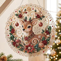 Christmas Pearl Diamond Painting Kit, DIY Craft, Acrylic Round Board with Lace Edge, 3D Sized Pearl Craft. (8in)