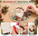 Christmas Pearl Diamond Painting Kit, DIY Craft, Acrylic Round Board with Lace Edge, 3D Sized Pearl Craft. (8in), alternate