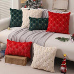 Christmas Pillow Covers 12 x 20 inch Set of 2 Beige Christmas Tree Pillow Covers Decorations Plush Faux Fur Soft, alternate