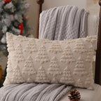 Christmas Pillow Covers 12 x 20 Set of 2 Xmas Decorations Beige Christmas Tree Pillow Cases Plush Faux Fur Soft, alternate