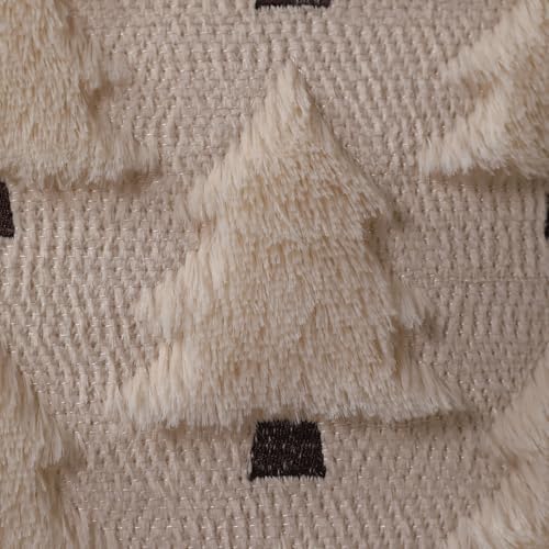 Christmas Pillow Covers 12x20 inch Set of 2 Christmas Decorations Soft Plush Faux Fur Wool Beige Christmas Tree, alternate