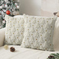 Christmas Pillow Covers 16 x 16 inch Set of 2 Cream White Christmas Tree Pillow Covers Decorations Plush Faux