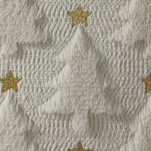 Christmas Pillow Covers 16 x 16 inch Set of 2 Cream White Christmas Tree Pillow Covers Decorations Plush Faux, alternate view