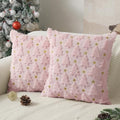 Christmas Pillow Covers 16 x 16 inch Set of 2 Pink Christmas Tree Pillow Covers Decorations Plush Faux Fur Soft