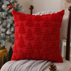 Christmas Pillow Covers 16 x 16 Set of 2 Christmas Decoration Red Xmas Tree Pillow Cases Plush Faux Fur Soft, alternate view