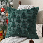 Christmas Pillow Covers 16 x 16 Set of 2 Xmas Decoration Dark Green Christmas Tree Pillow Cases Plush Faux Fur, alternate