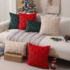 Christmas Pillow Covers 16 x 16 Set of 2 Xmas Decoration Dark Green Christmas Tree Pillow Cases Plush Faux Fur, alternate